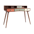 Bureau moderne en bois avec tiroirs colorés