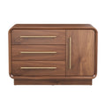 Commode en noyer avec trois tiroirs et une porte