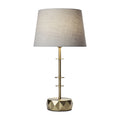 Lampe de table moderne avec abat-jour en lin et base en métal doré
