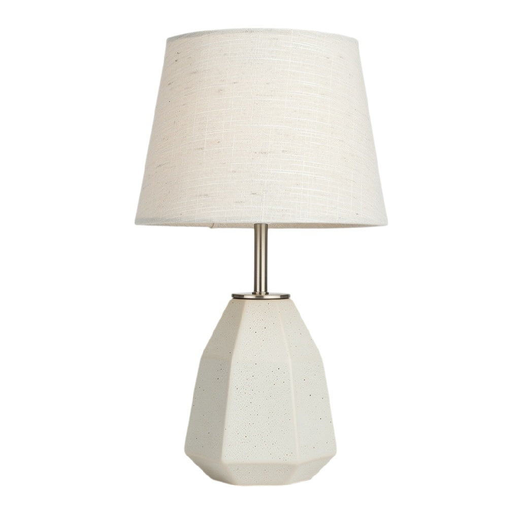 Lampe de table en béton avec abat-jour en lin