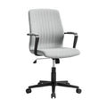 Fauteuil de bureau ergonomique à roulettes - Tissu gris, réglable en hauteur